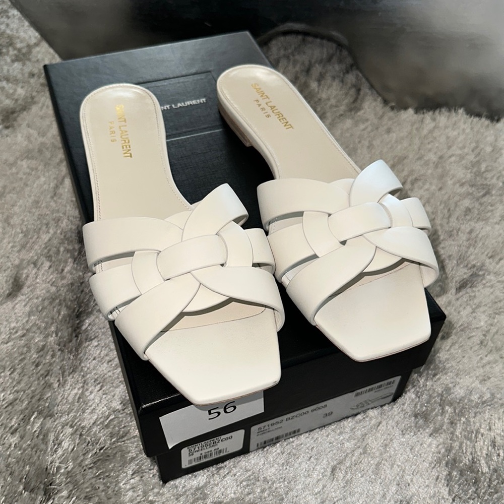 Saint Laurent Tribute Leather Slide